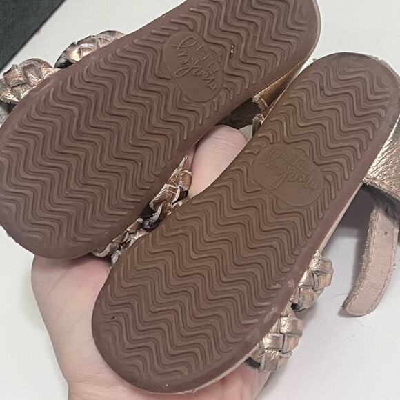 Monkeyfeet 12/18m (6Y) Braided Boho Sandals Rose Gold Toddler Shoes - Picture 4 of 5